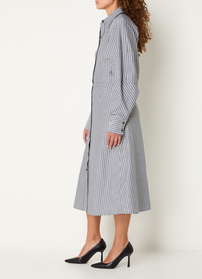 Robe-chemise midi HUGO BOSS Kiata à rayures imprimées