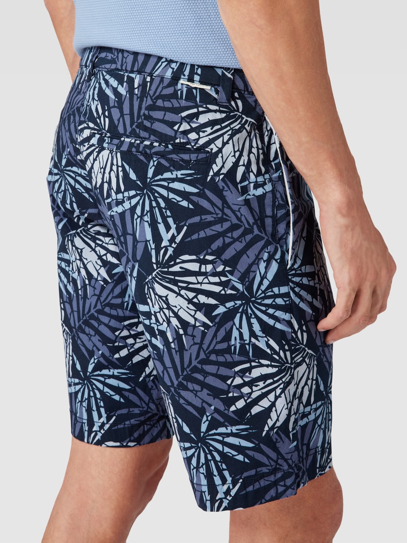 Chino-Shorts mit Allover-Print in dunkelblau
