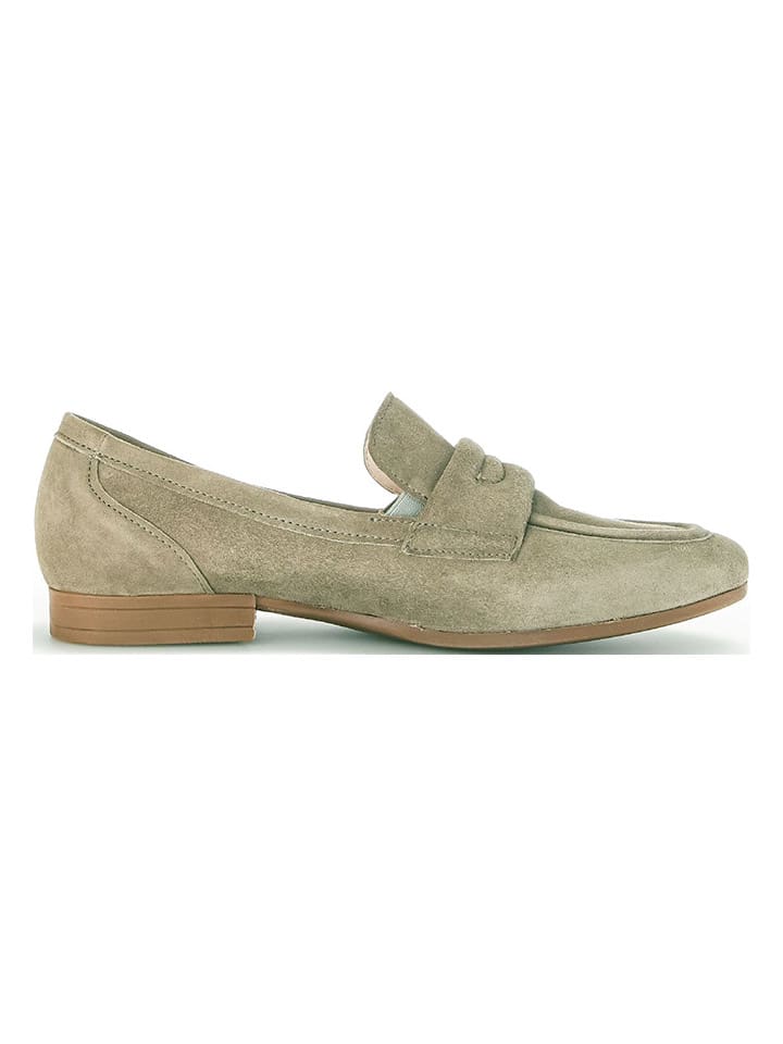 Gabor Leder-Slipper  in Khaki günstig kaufen