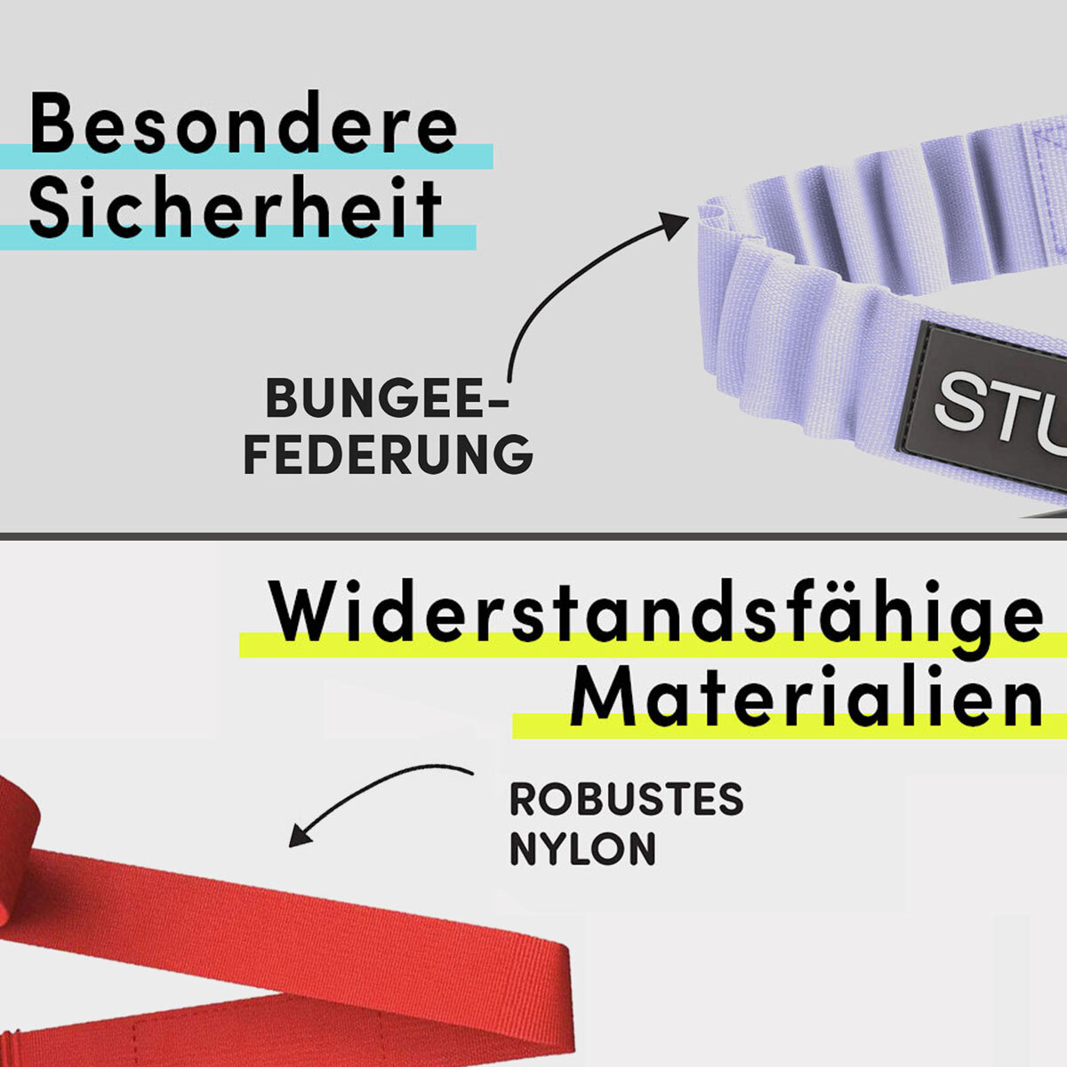 STUCH Autozubehör STUCH Universeller Bungee Autogurt für Hunde & Katzen türkis