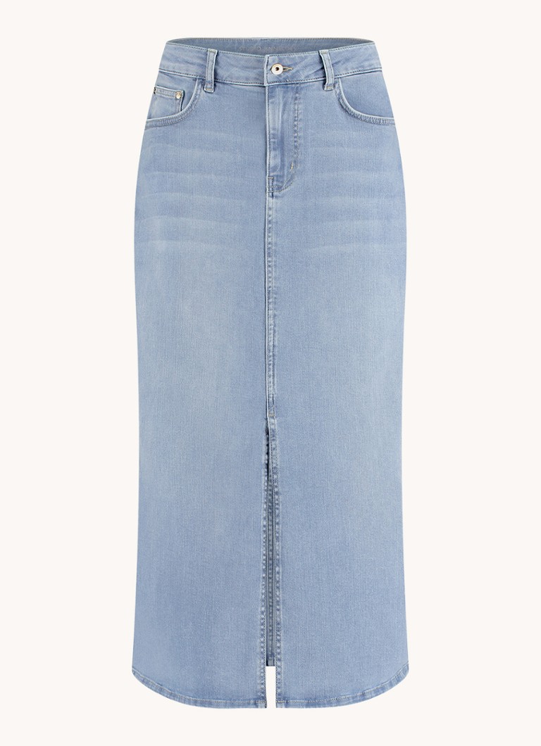 Studio Anneloes Annebella midi denim skirt with light wash