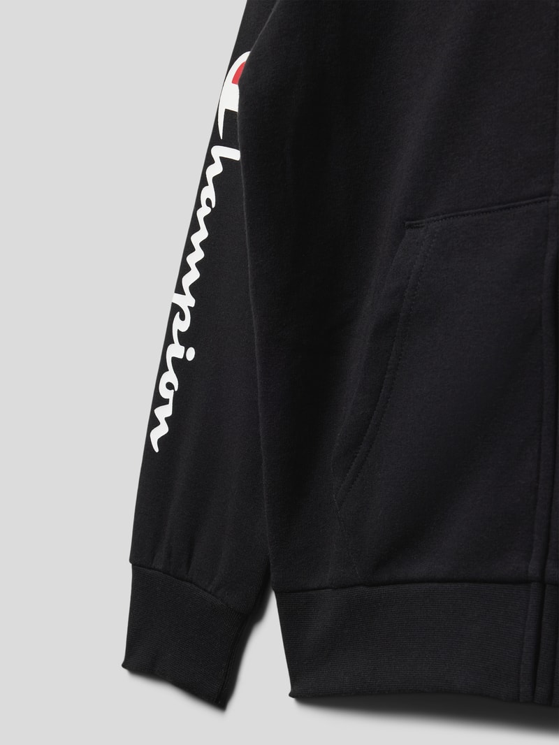 Sweatjacke mit Logo-Print in schwarz