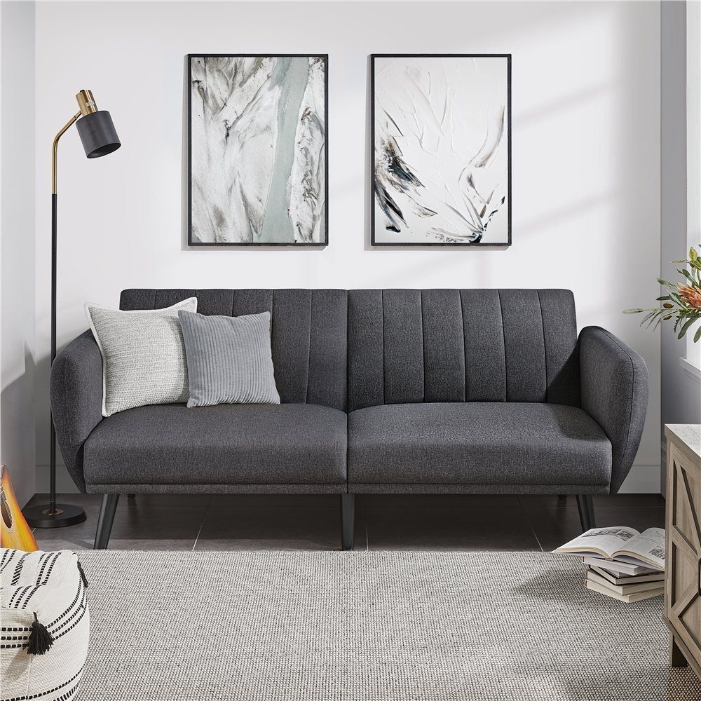 Yaheetech Schlafsofa, Klappsofa mit Schlaffunktion 3-Sitzer Sofa fürs Wohnzimmer