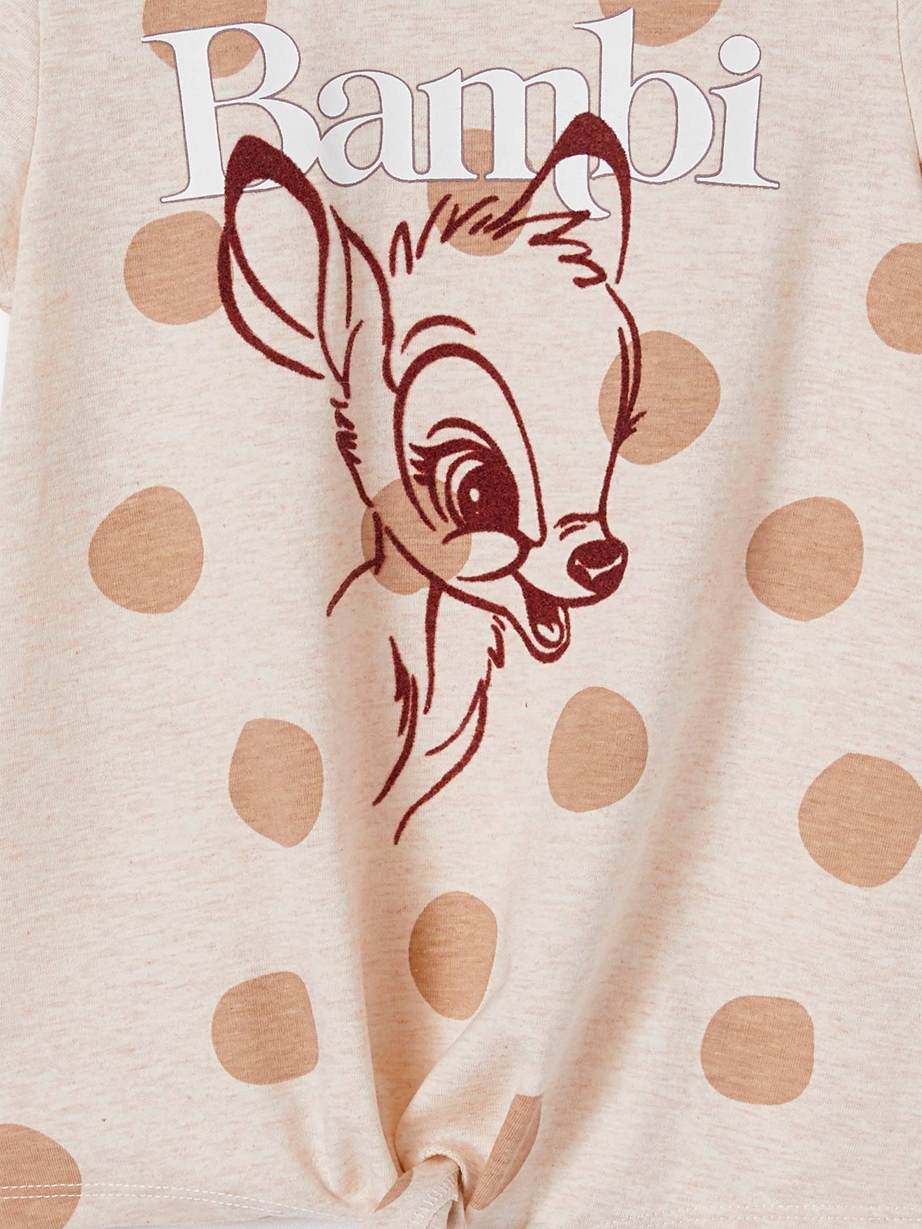 T-shirt fille manches courtes DS® Bambi beige chiné