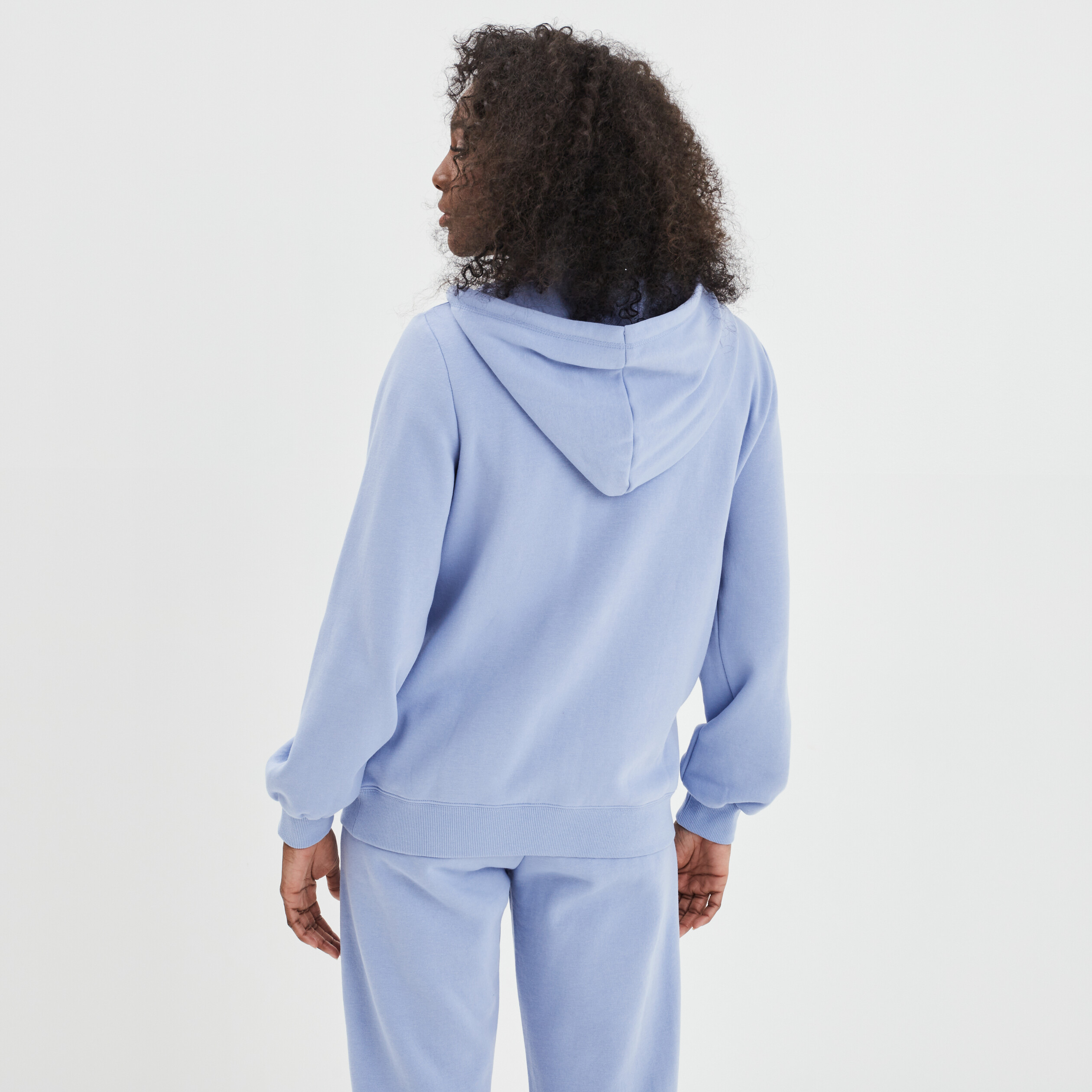 Sweat zippé à capuche hoodie bleu gris femme | La Halle