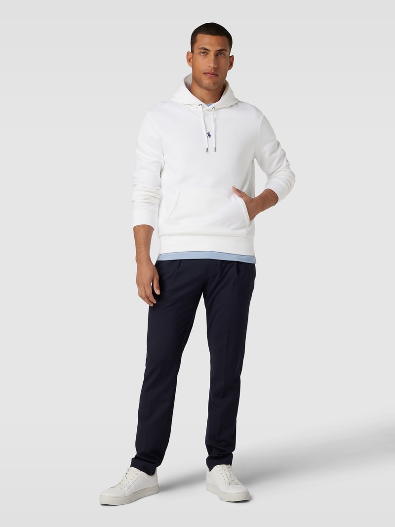 Hoodie mit Label-Stitching in weiß