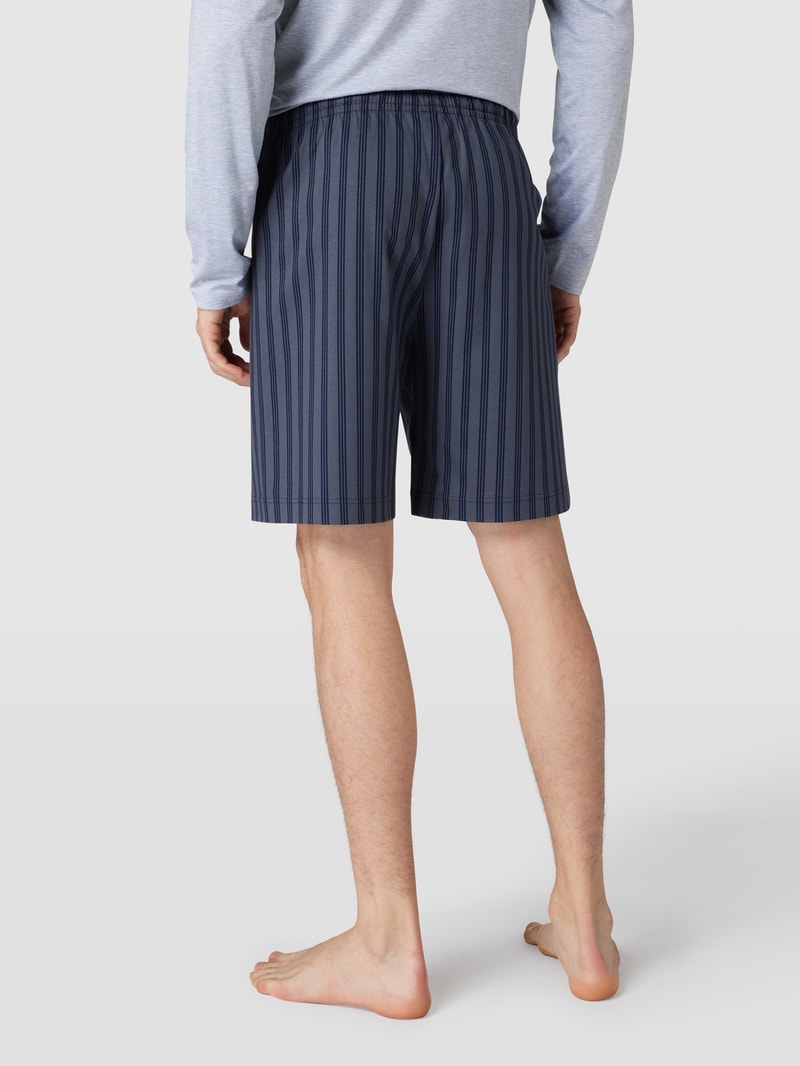Pyjama-Shorts mit Streifenmuster in mittelgrau