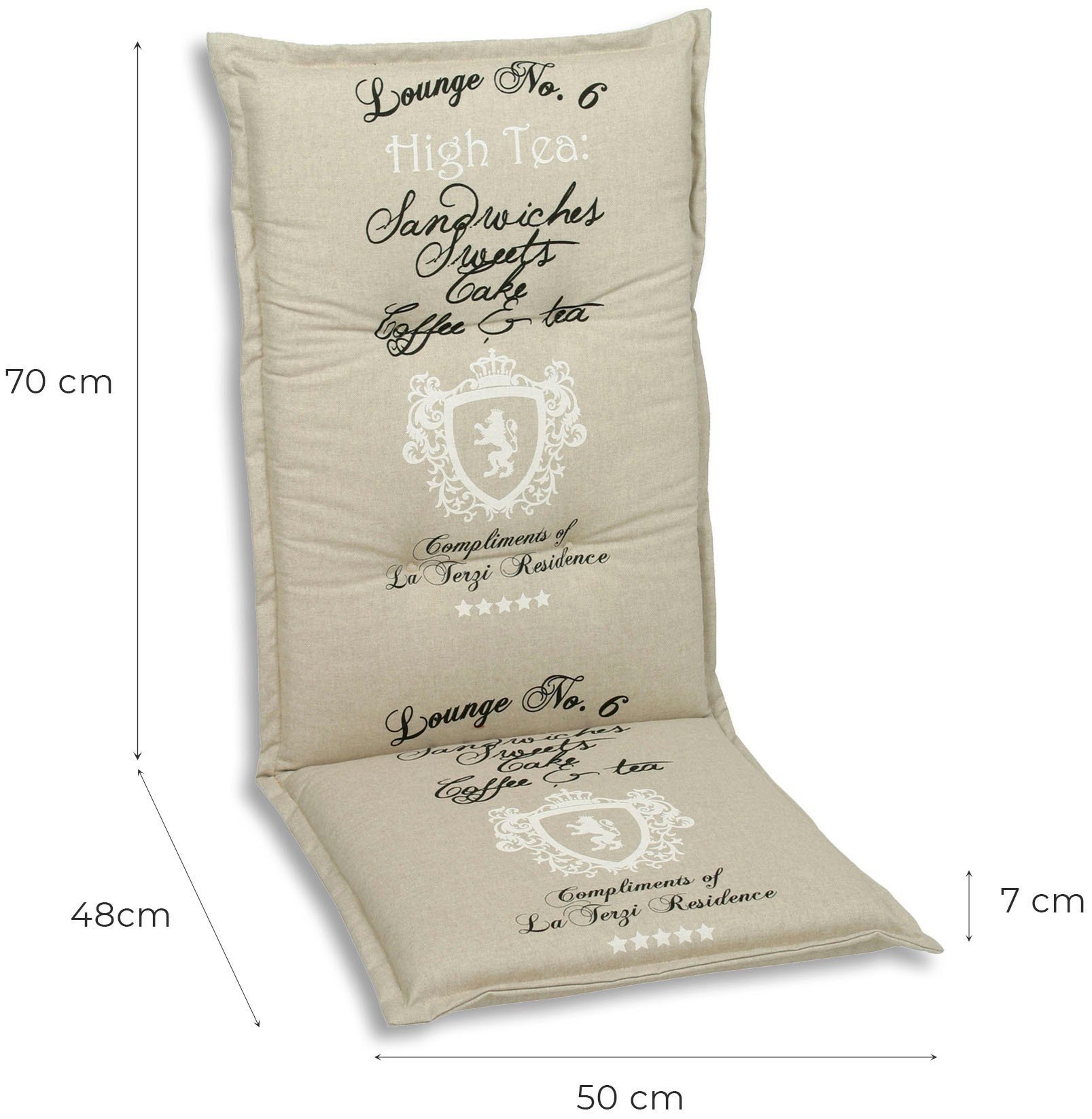 GO-DE Hochlehnerauflage High Tea, (Set, 2 St)