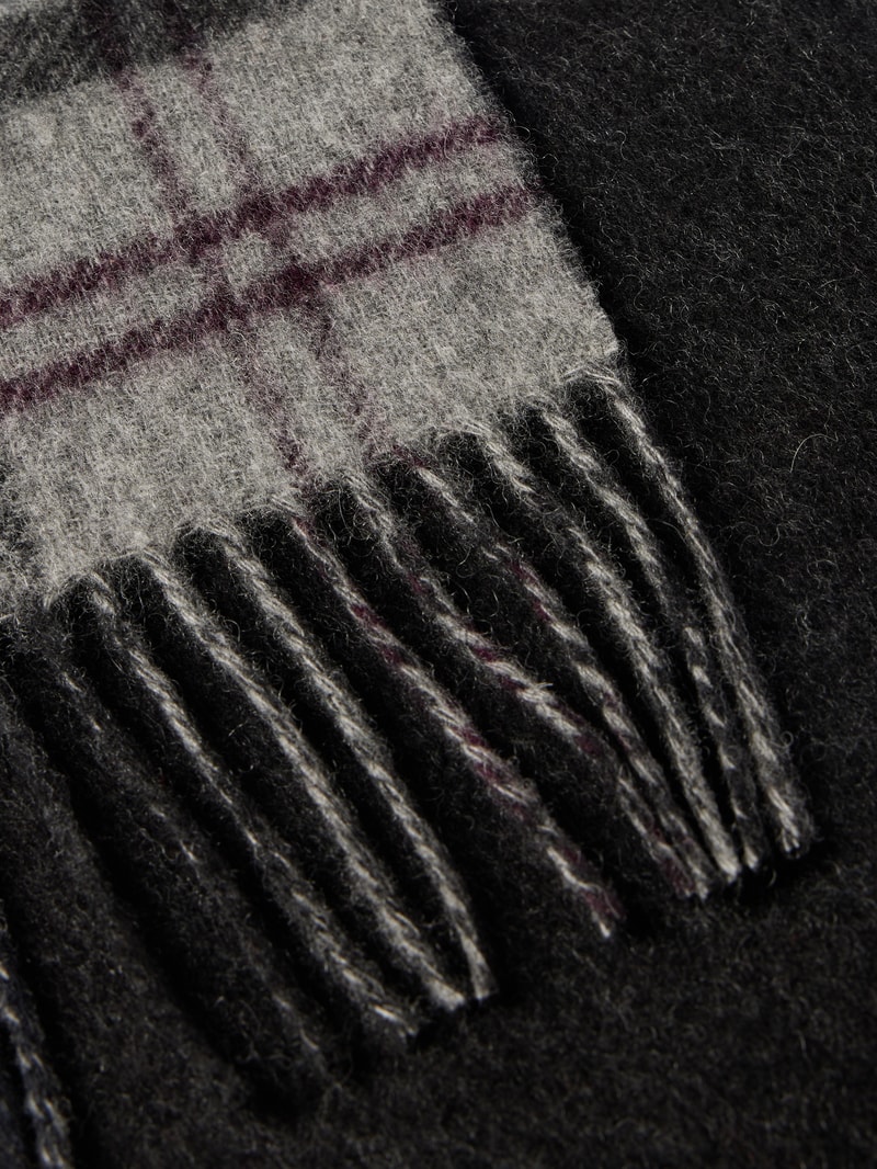 Schal aus Lanawolle mit Tartan-Karo Modell 'LARGS' in marineblau