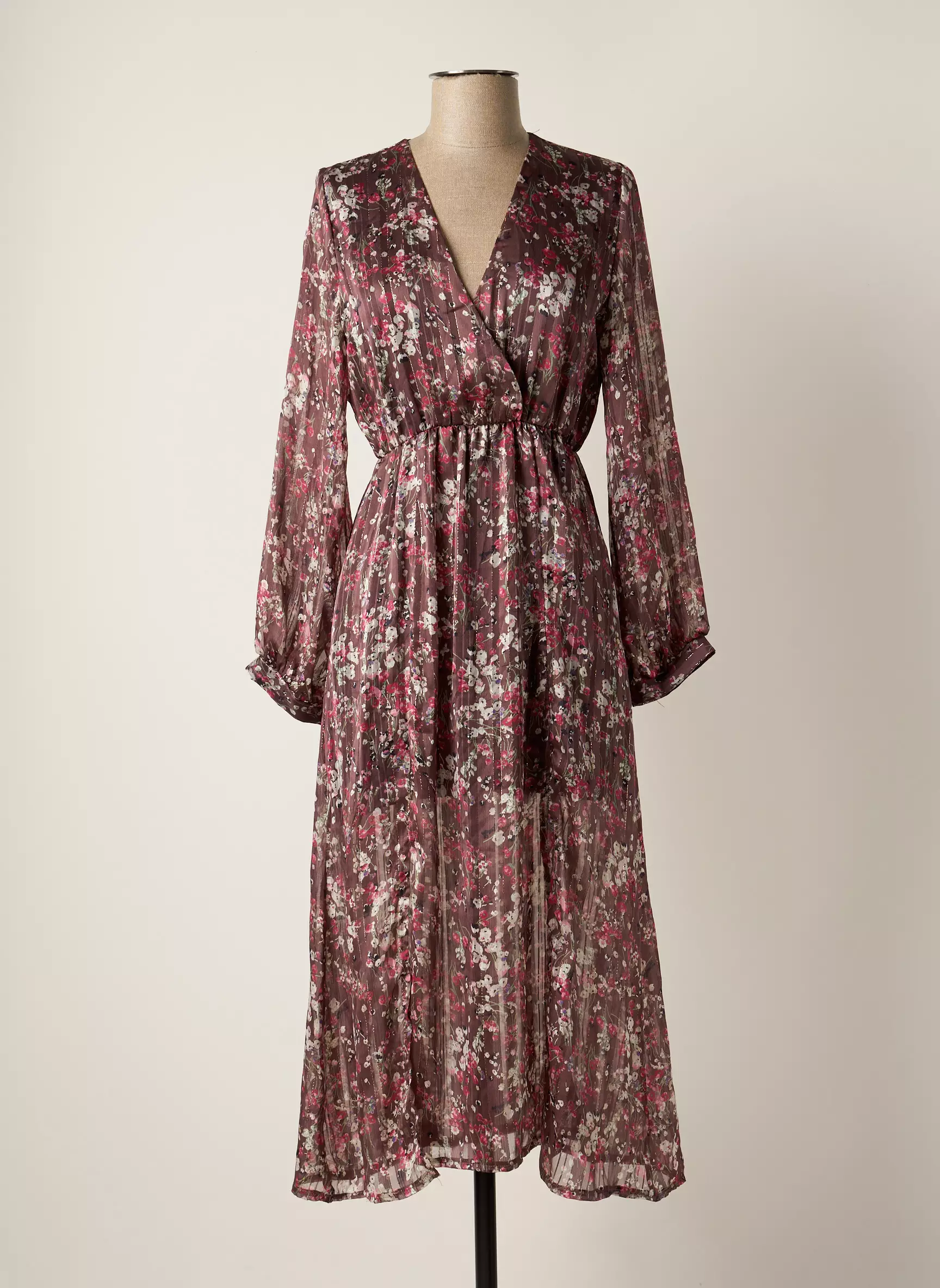 Les Petites Fleurs Robes Longues Femme couleur marron