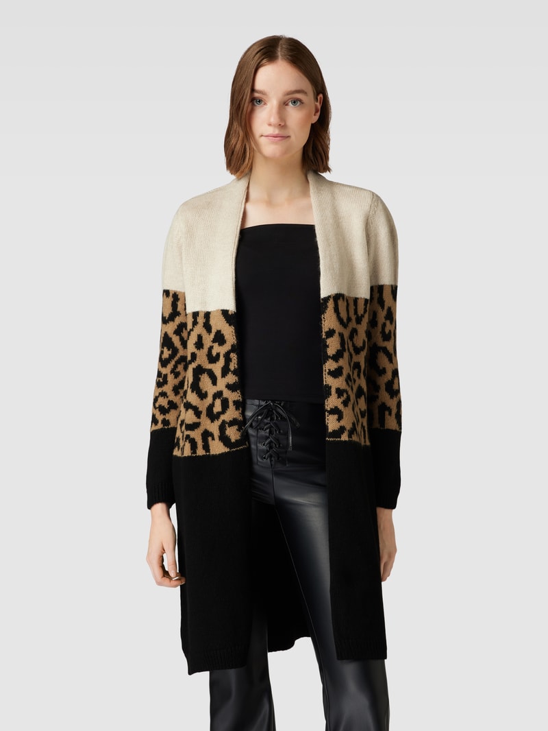 Cardigan mit Allover-Muster Modell 'JADE' in schwarz