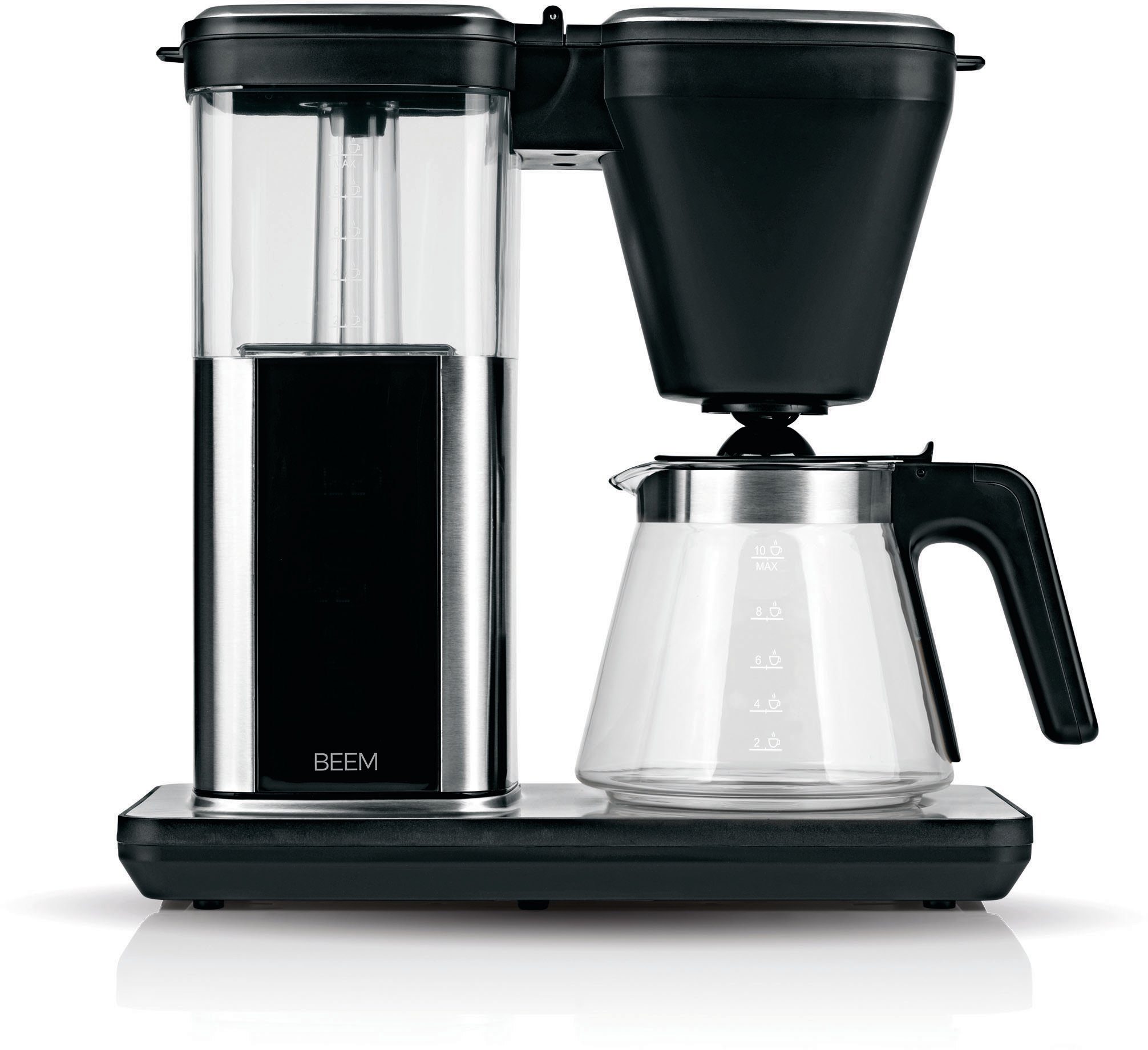 BEEM Filterkaffeemaschine Direct-Brew Glas, 1,25l Kaffeekanne, Papierfilter 1x4