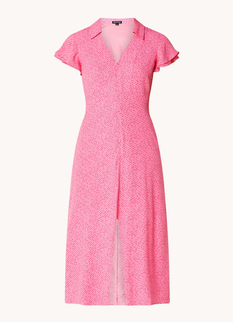 Rochie midi Whistles cu crăpătură și volane.