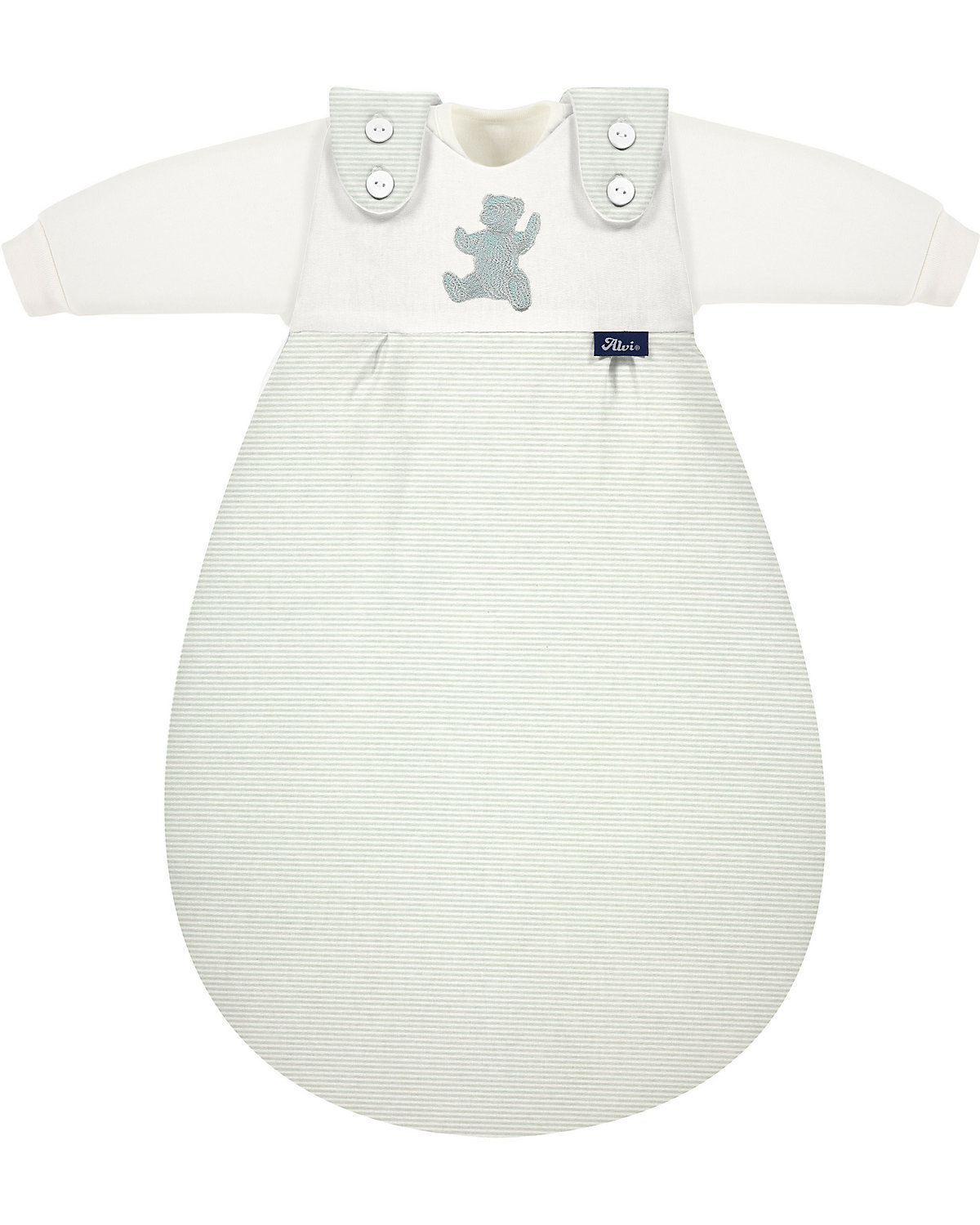 Baby-Mäxchen Schlafsack 3tlg. Bio Baumwolle - TOG 2,5 - Smoky Stripe, 74/80
