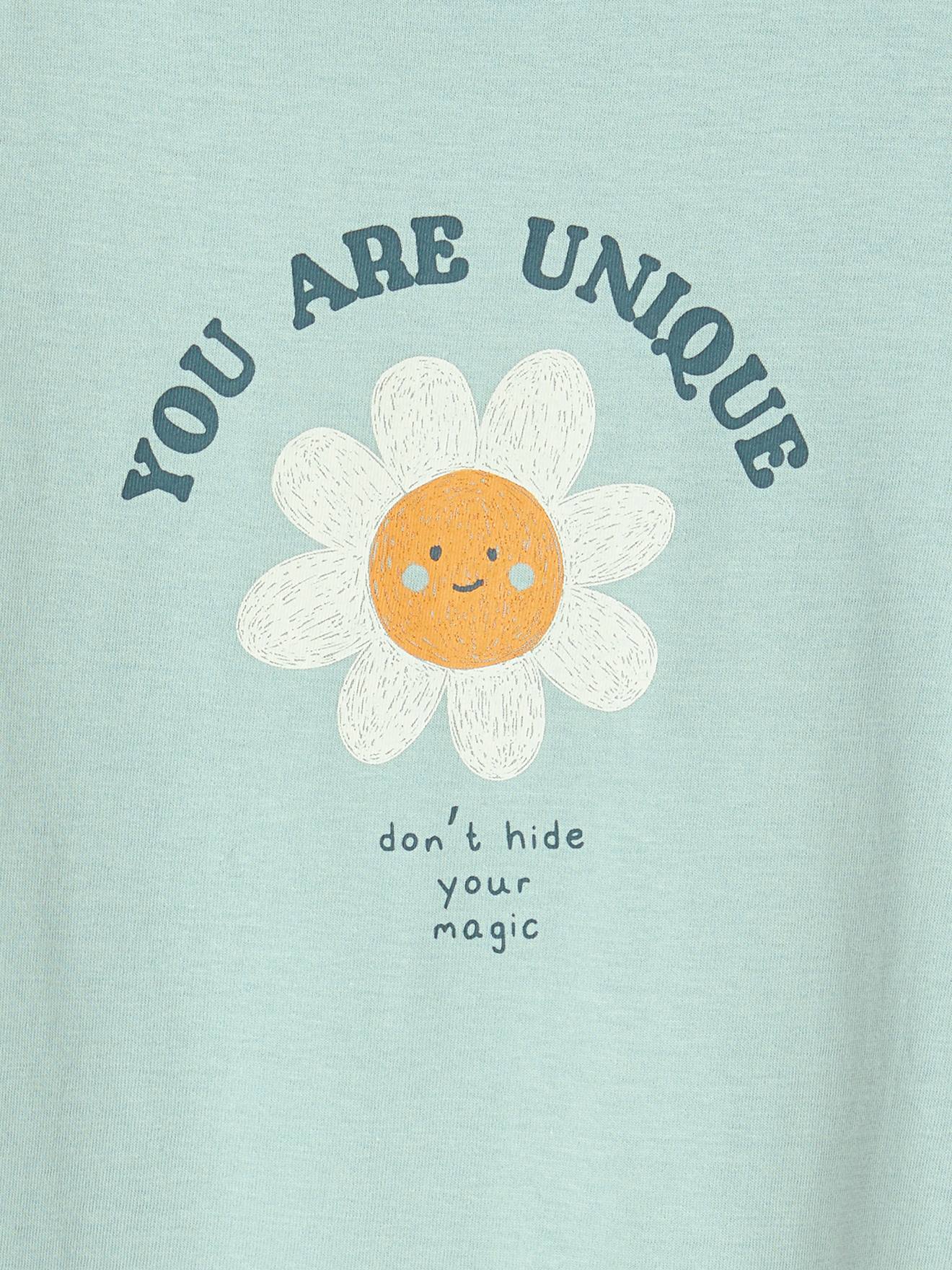 Vertbaudet Mädchen T-Shirt, Message-Print BASIC Oeko-Tex - wollweiß