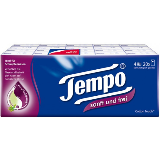 Tempo sanft & frei Taschentücher mit Pflegebalsam 20x 9ST