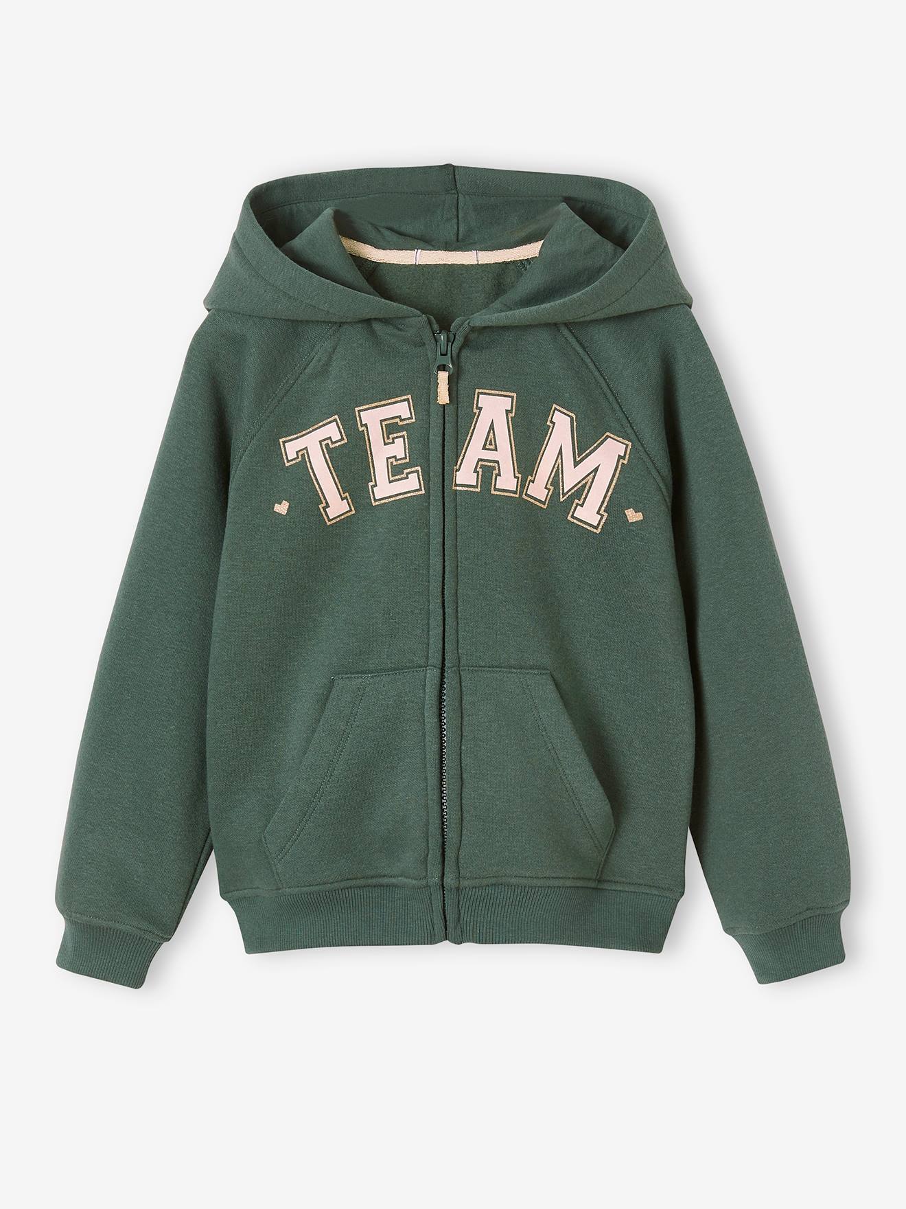 Sweat zippé à capuche motif 