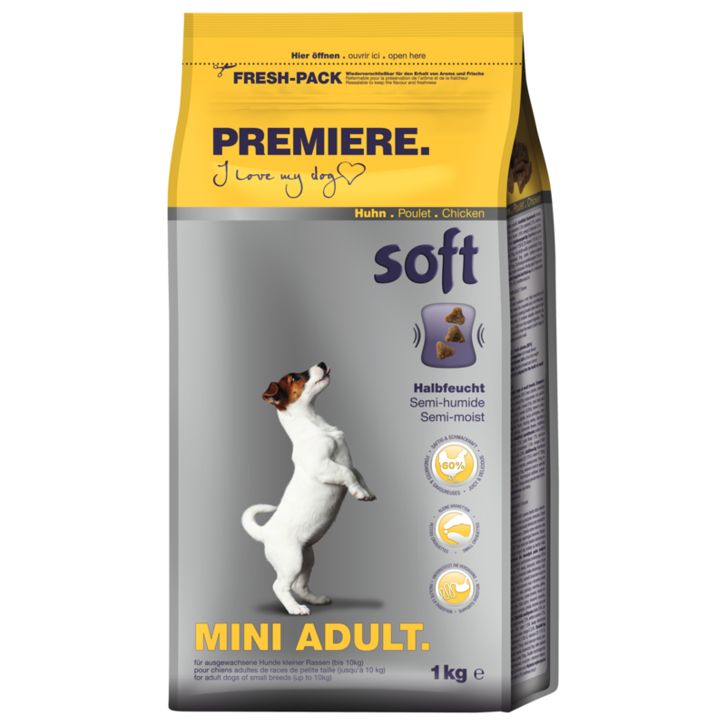 PREMIERE Hundetrockenfutter PREMIERE Soft Mini Adult Geflügel 1 kg