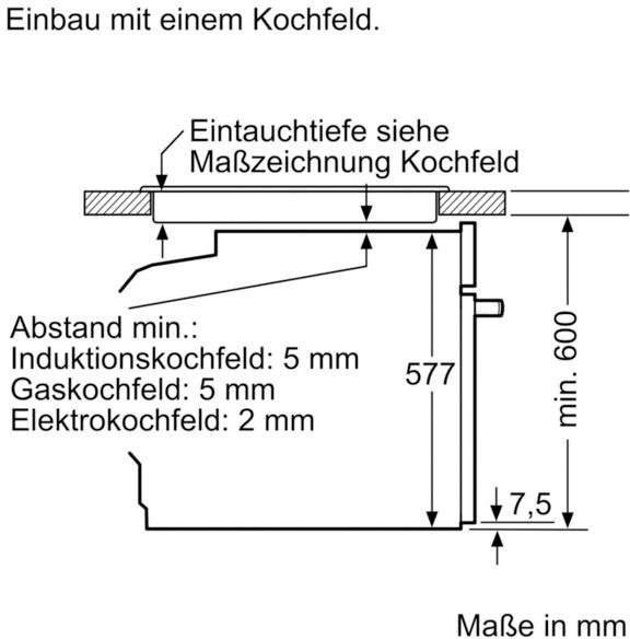 SIEMENS Einbaubackofen HB634GBW1, mit Teleskopauszug nachrüstbar, ecoClean, mit ecoClean