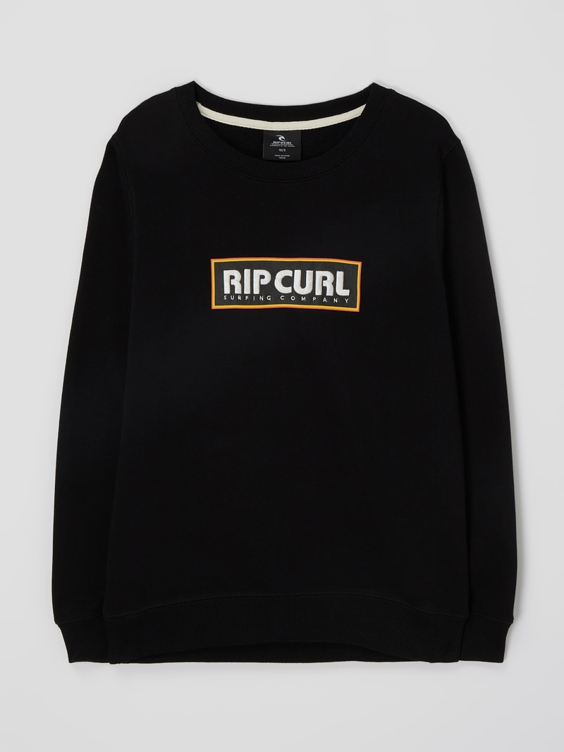 Sweatshirt mit Logo-Stickerei Modell 'Surf Revival' in schwarz