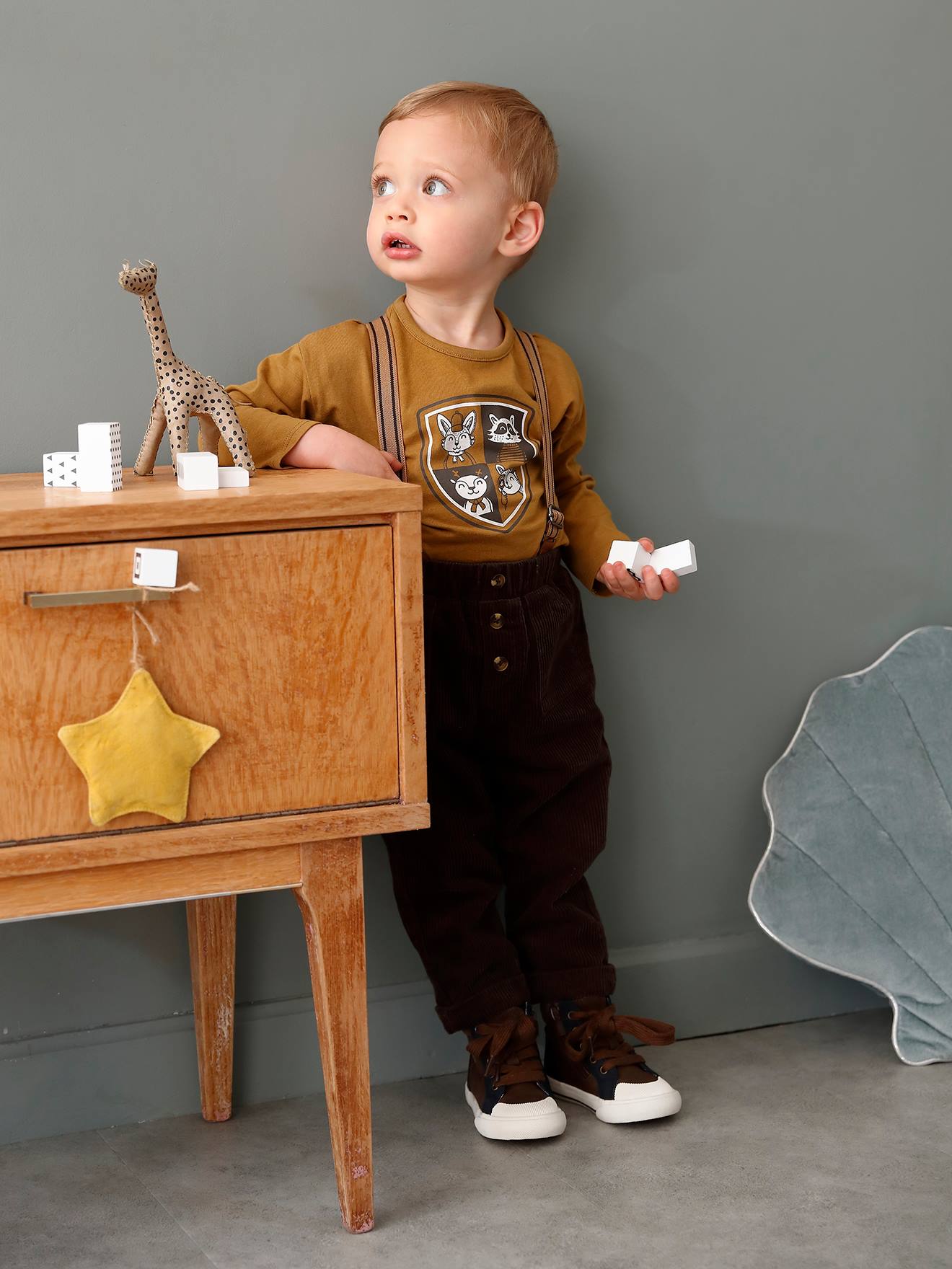 Pantalon en velours côtelé bébé chocolat