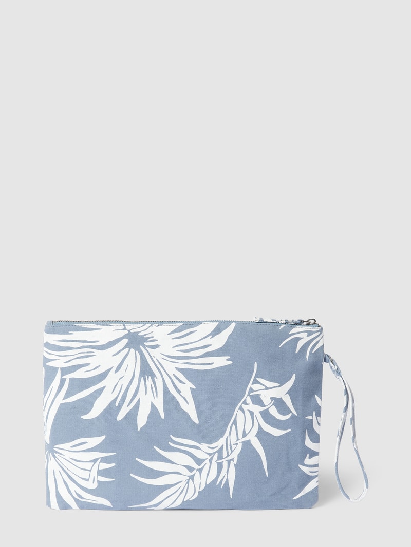 Kosmetiktasche mit Label-Detail Modell 'JUNO' in bleu