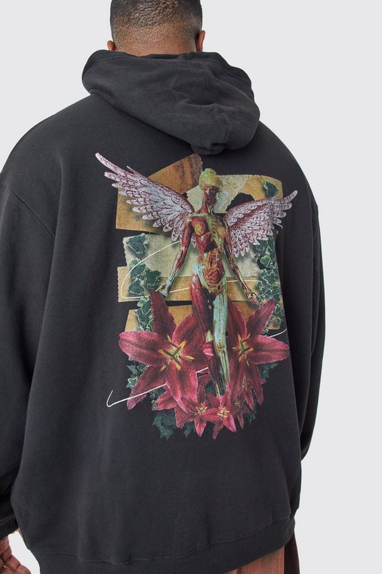 Plus Hoodie mit lizenziertem Nirvana-Print