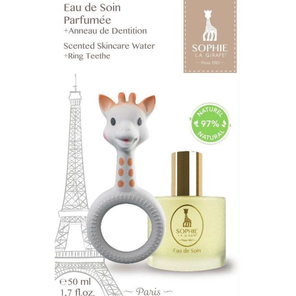 sophie la girafe Coffret Eau de Soin 50 ml + Anneau Dentition Ring Coffret Eau de Soin Parfumée