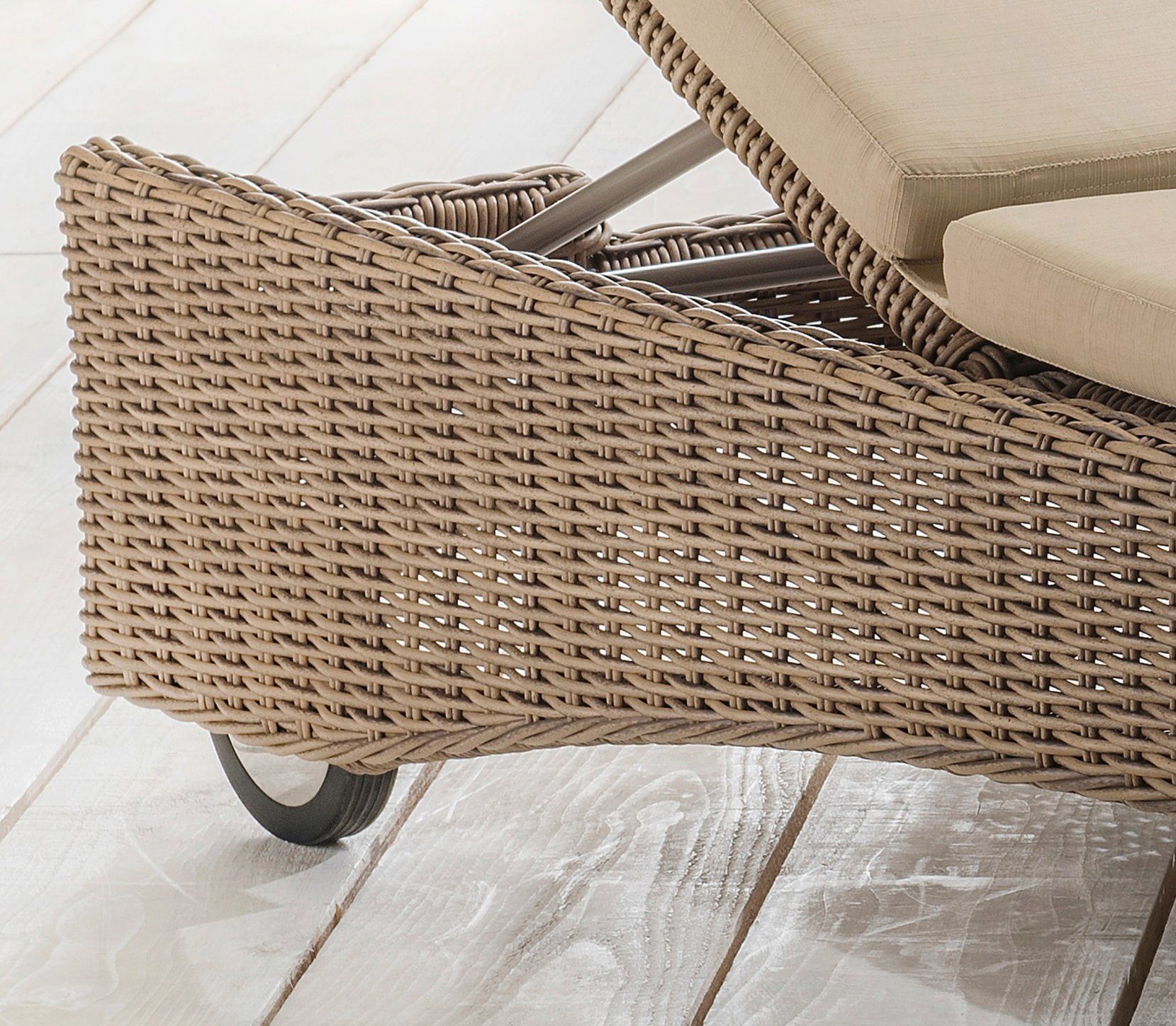 Destiny Gartenliege BOLIVAR, 1-tlg., Polyrattan, mit Rollen, 200x70x34cm, verstellbar, semp., ohne Auflage