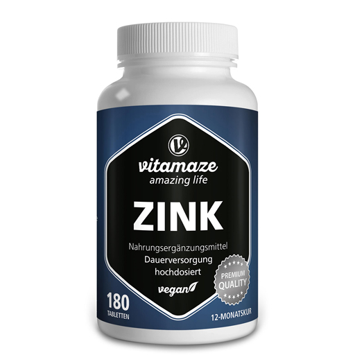 ZINK 25 mg hochdosiert vegan Tabletten  180 St  Tabletten