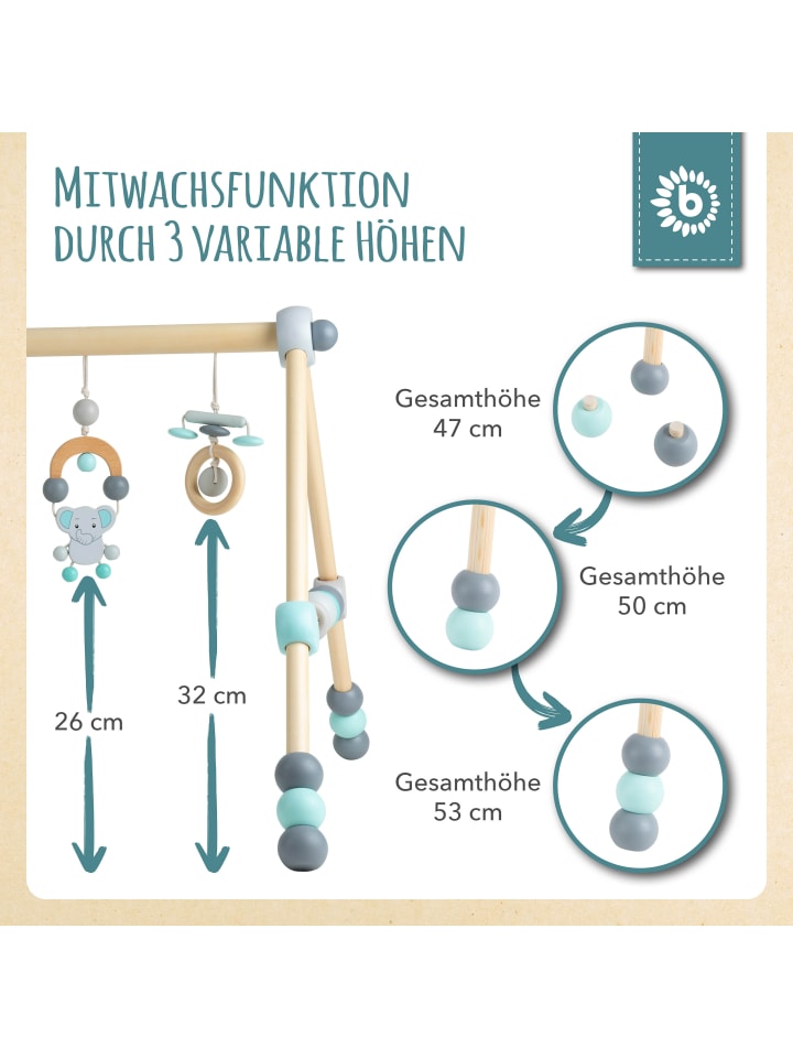 Bieco Spielwaren Spielbogen aus Holz Höhenverstellbar - ab Geburt in Blau günstig kaufen onesize