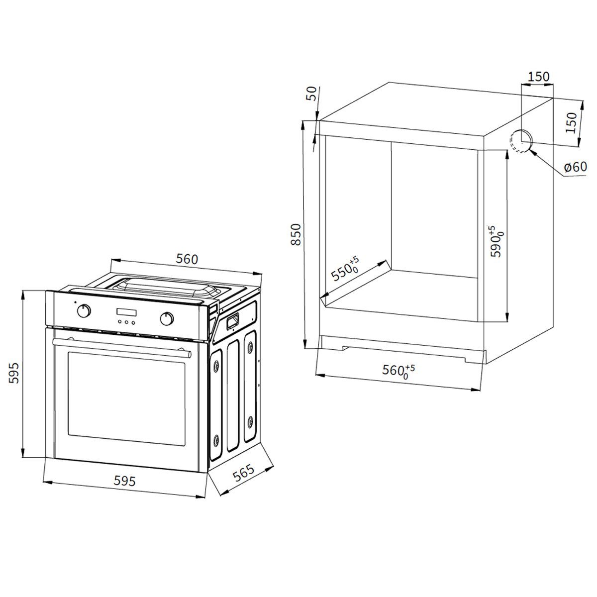 KKT KOLBE Backofen-Set KKT KOLBE Backofen und Kochfeld SET8010_77RL, mit 2-fach Teleskopauszug, 60cm Einbau-Backofen EB8010ED + 77cm Glaskeramik-Kochfeld KF7705RL