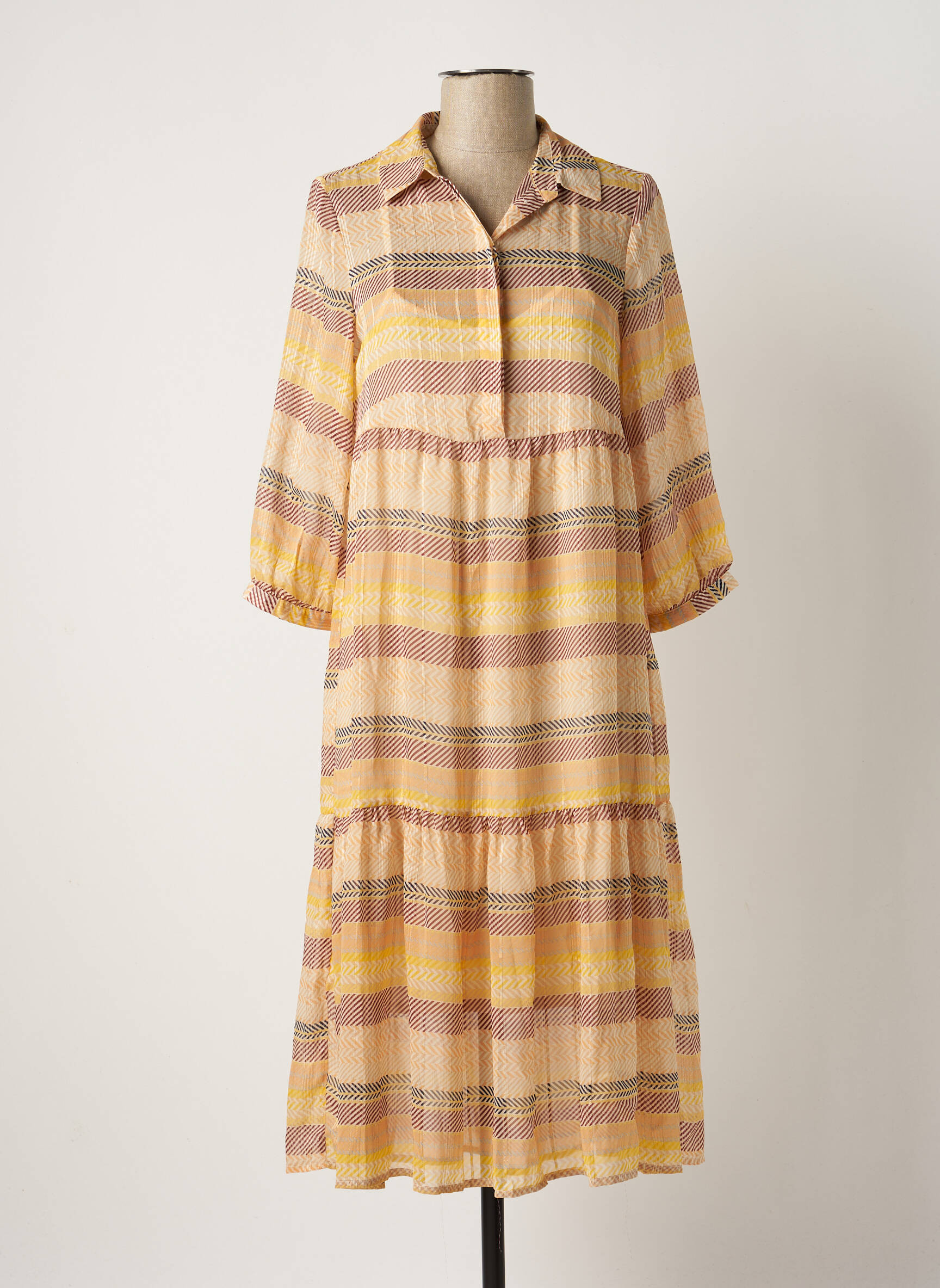 Vero Moda Robes Mi Longues Femme couleur orange
