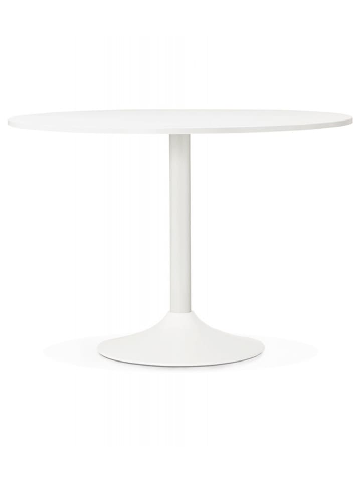 KADIMA DESIGN Runder Esstisch Holz Metall Weiß | Gastro Tisch für 5 Personen günstig kaufen