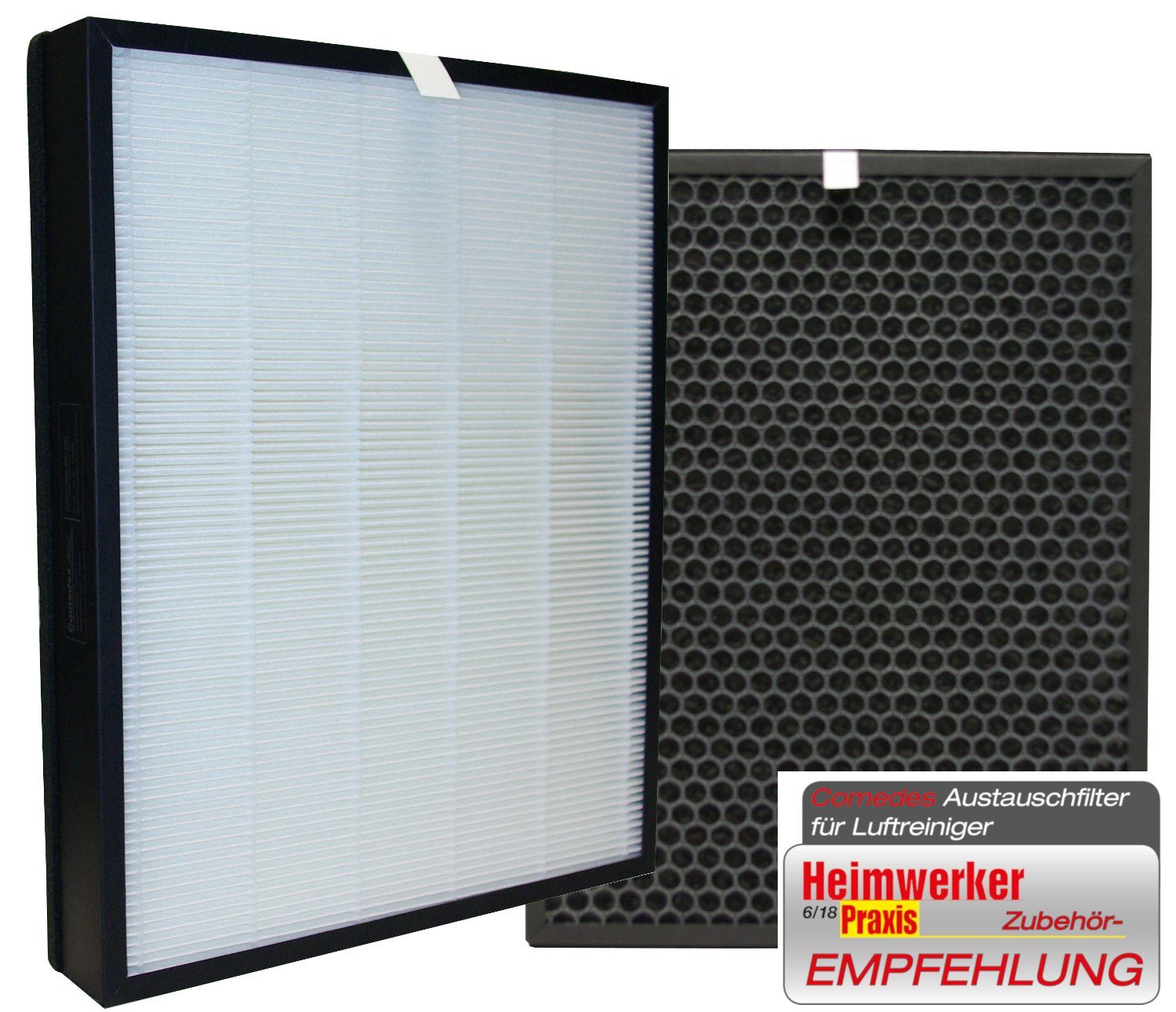 Comedes Filter-Set einsetzbar statt Philips FY3433/10 (HEPA) und FY3432/10 (Aktivkohle), Zubehör für Passend für Philips Luftreiniger AC3256/10, AC3259/10 und AC4550/10, 2teiliges Spar-Set mit HEPA-Element und Aktivkohlefilter