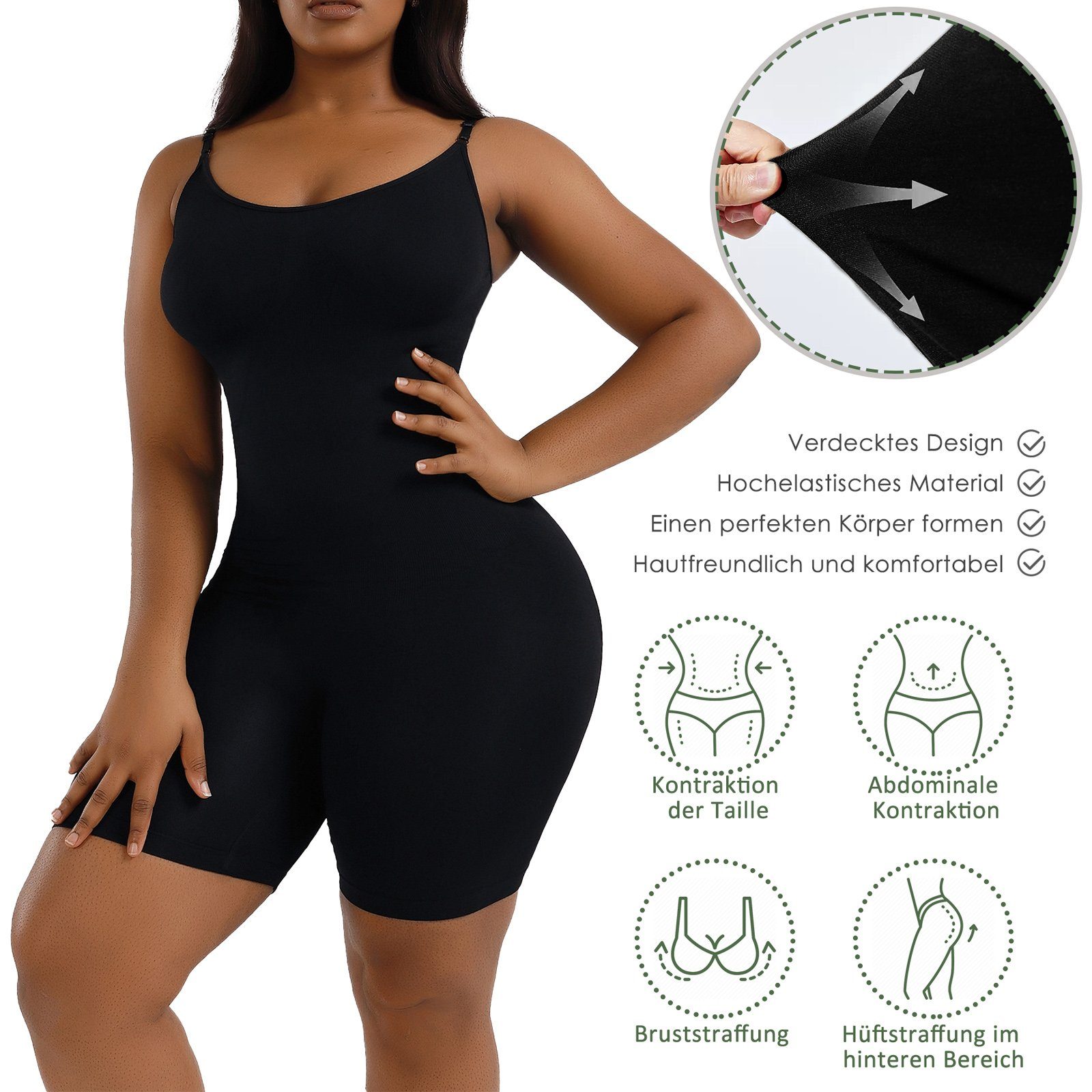 CALIYO Body Shapewear Damen Figurformender Body Shaper Bauchweg Formende Bodys