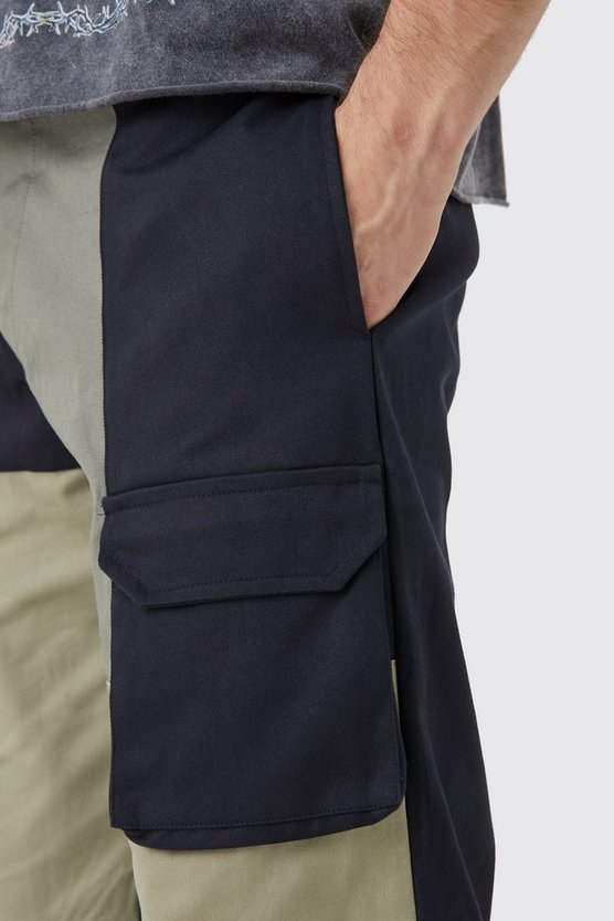 Tall lockere Colorblock Cargo-Hose