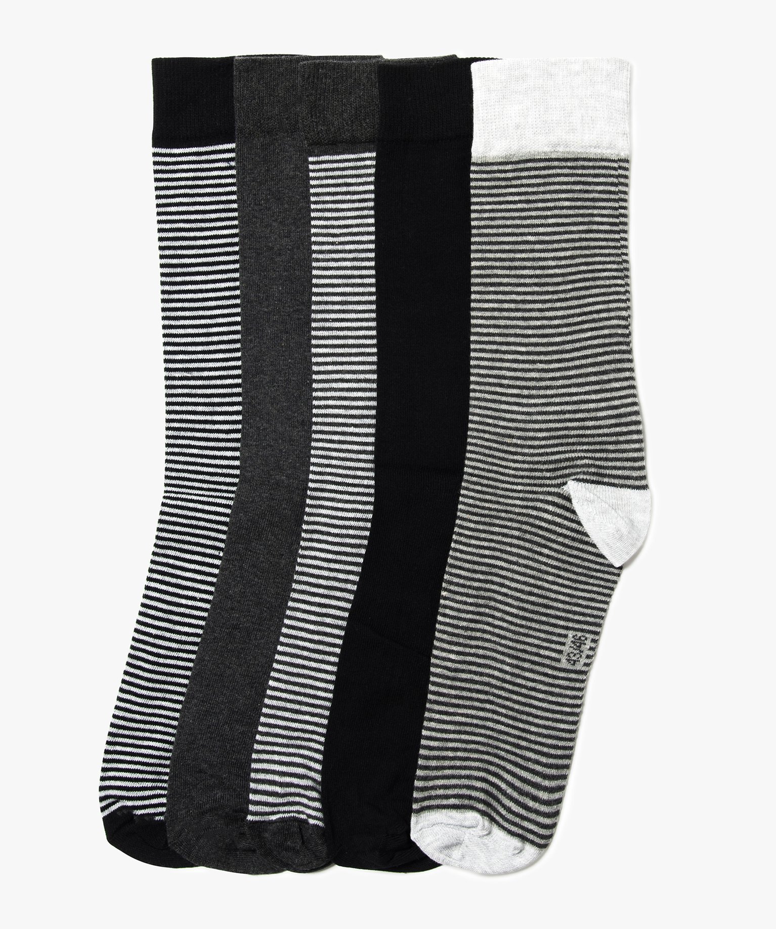 Lot de 5 paires de chaussettes à fies rayures raye | GEMO
