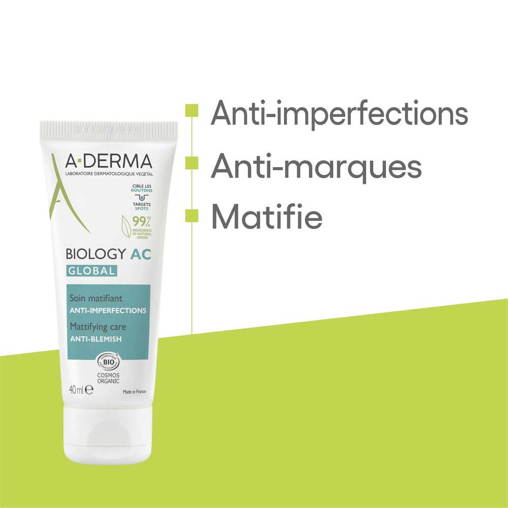 A-Derma Biology AC Global Soin imperfections sévères bio 40 ml Soin imperfections