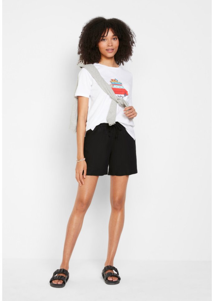Leinen-Paperbag-Shorts