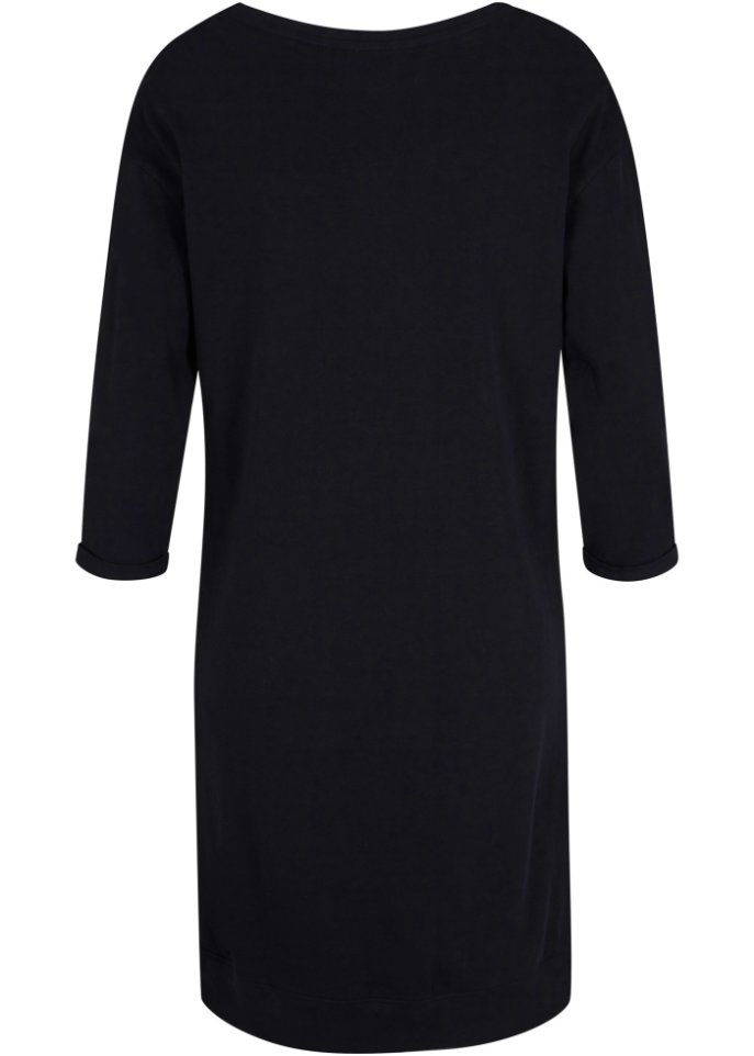 Sweatkleid mit U-Boot-Ausschnitt