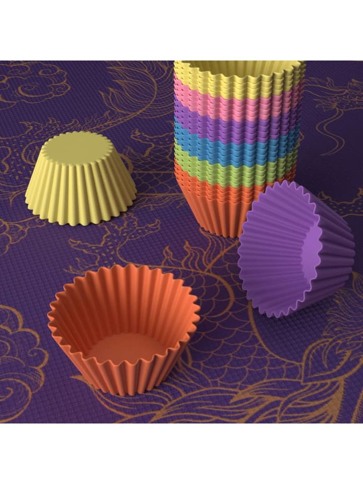 Intirilife Silikon Muffinformen Cupcakeformen in Bunt günstig kaufen