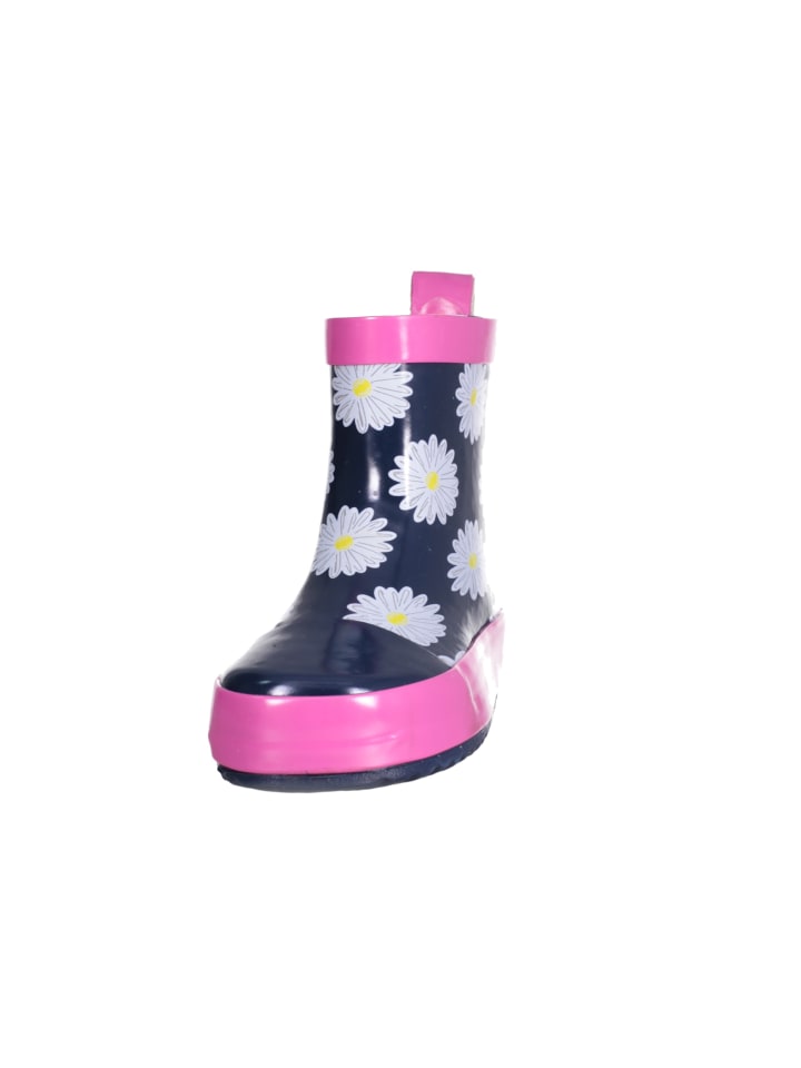 Playshoes Gummistiefel Halbschaft Margeriten in Marine/Pink günstig kaufen