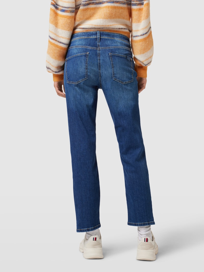 Verkürzte Jeans mit Knopfverschluss Modell 'PIPER' in blau