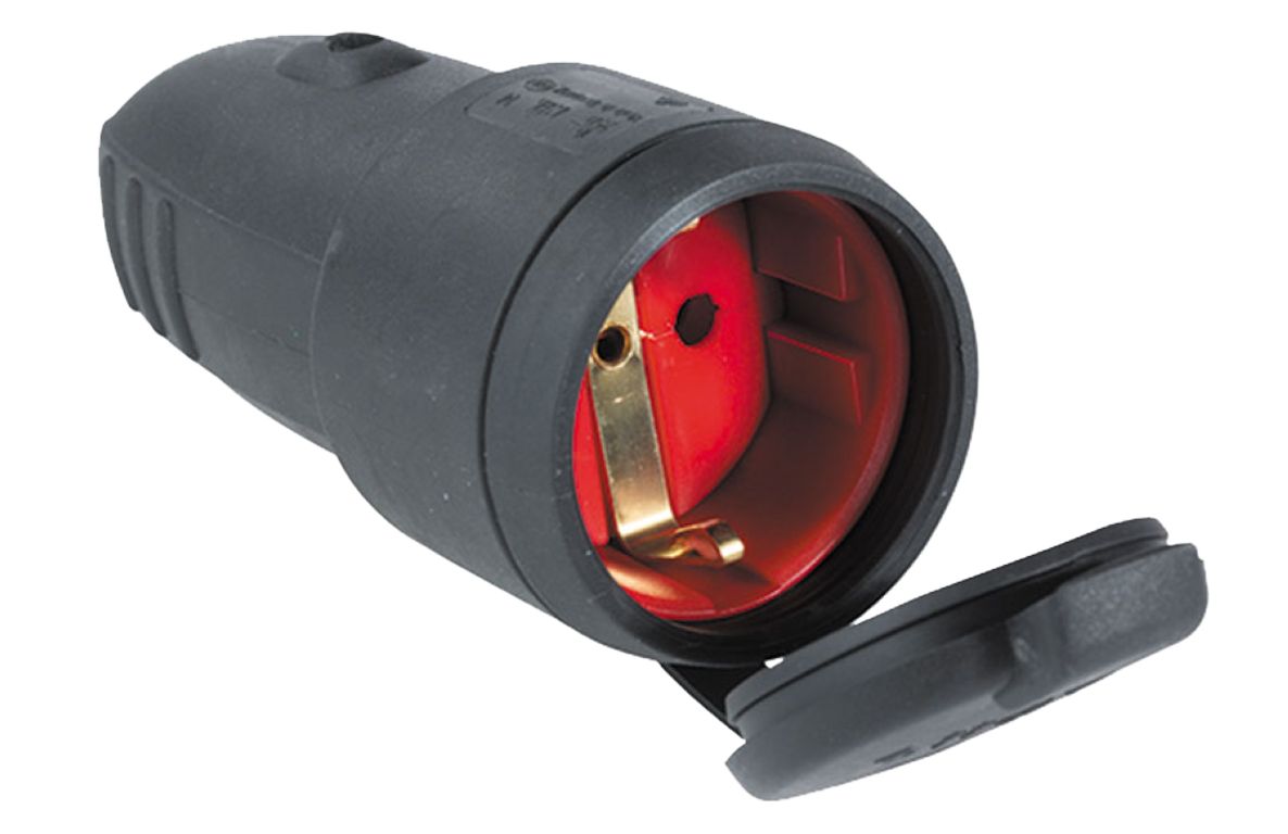 Schwabe 60415 Rubber Socket 230V/16A IP44 Black