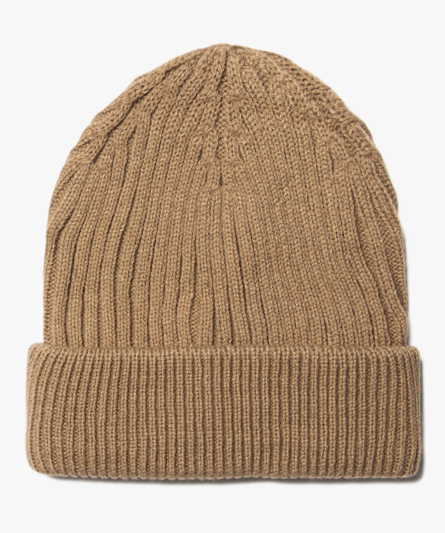 Bonnet homme uni en maille ctelée beige | GEMO