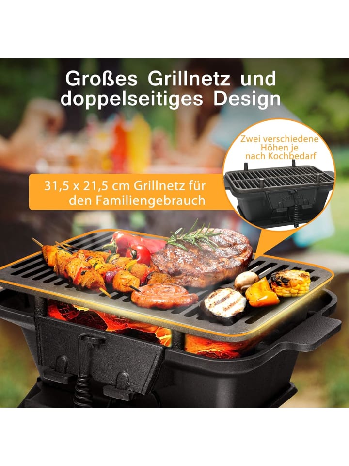 COSTWAY Campinggrill 2-stufig 40x27x18cm in Schwarz günstig kaufen onesize