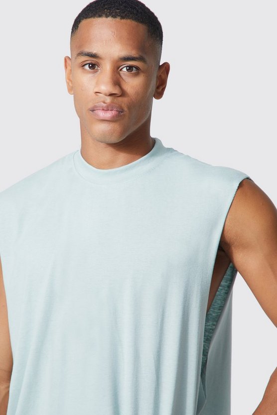 Man Active Sport-Tanktop mit Etikett