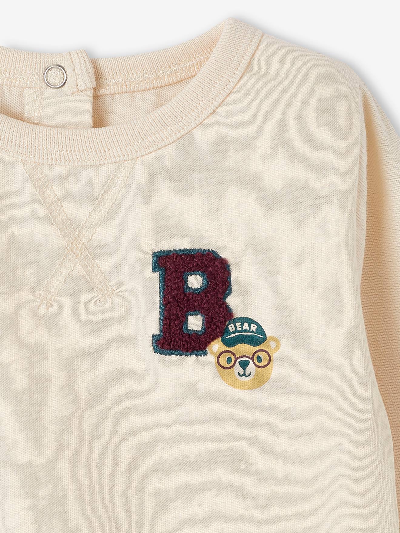 T-shirt bébé manches longues écru