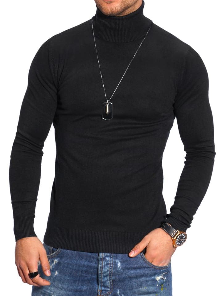 behype Rollkragenpullover TIM in schwarz günstig kaufen